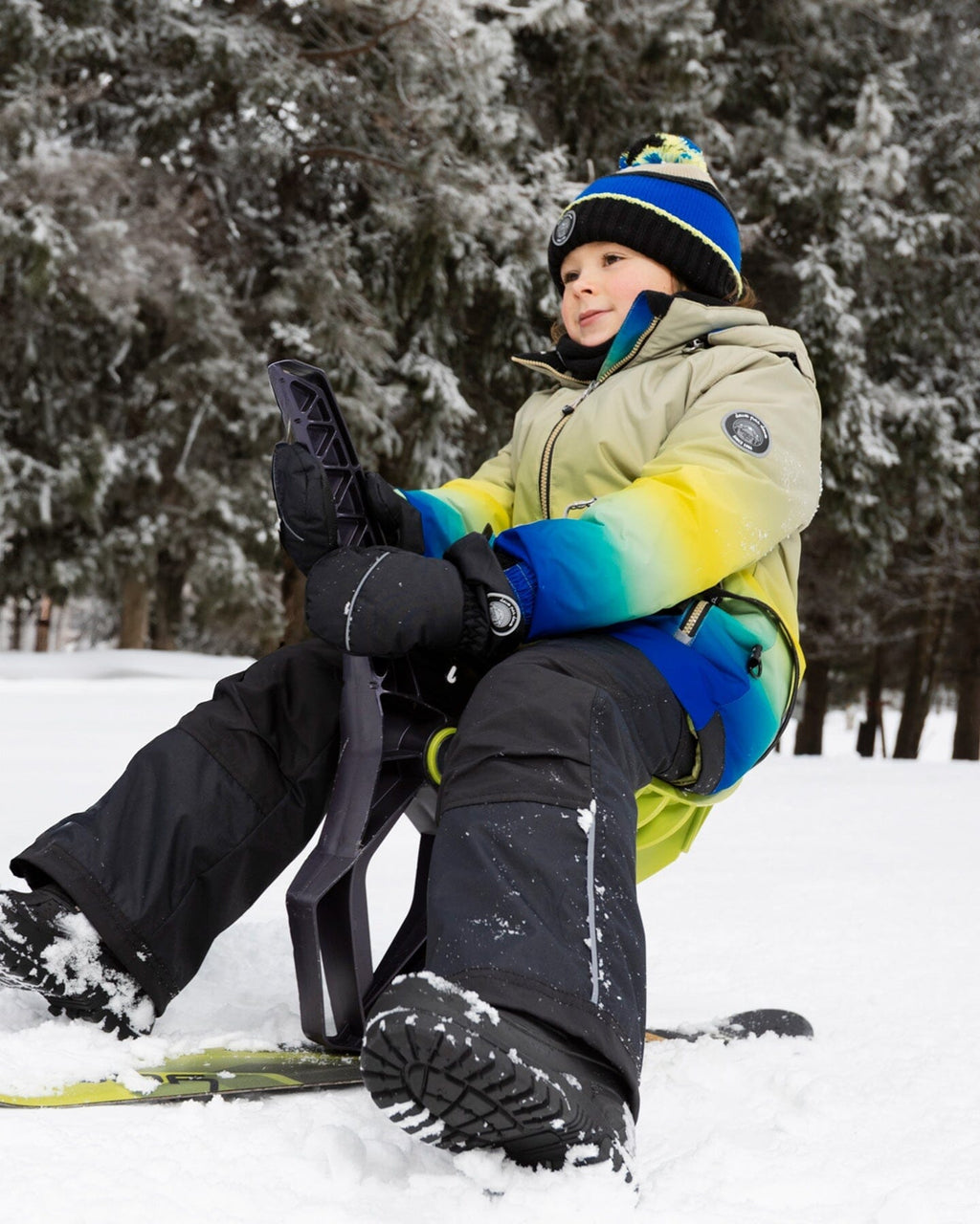 Two-Piece Play Snowsuit With Gradient Jacket Black