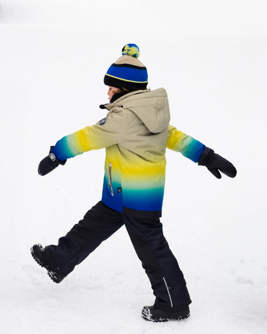 Two-Piece Play Snowsuit With Gradient Jacket Black