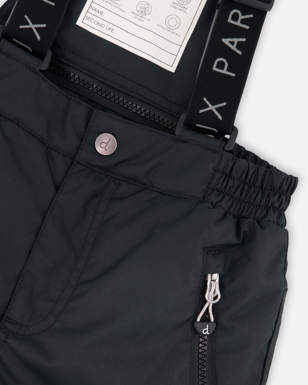 Two-Piece Play Snowsuit With Printed Jacket And Solid Pant Black