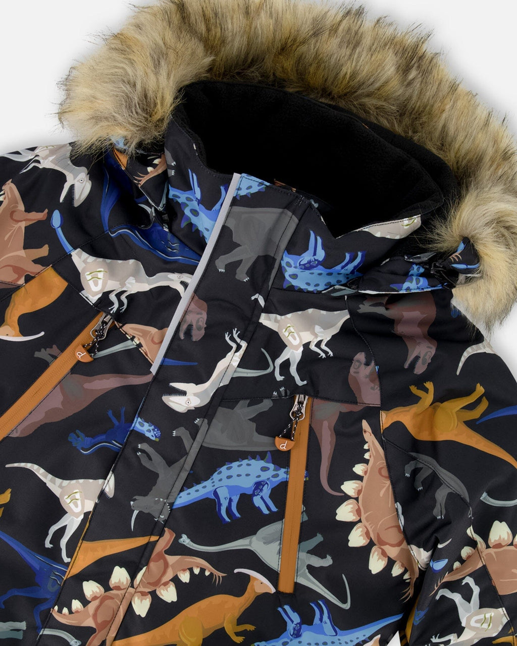 Two-Piece Play Snowsuit With Printed Dinosaurs Jacket Navy Blue