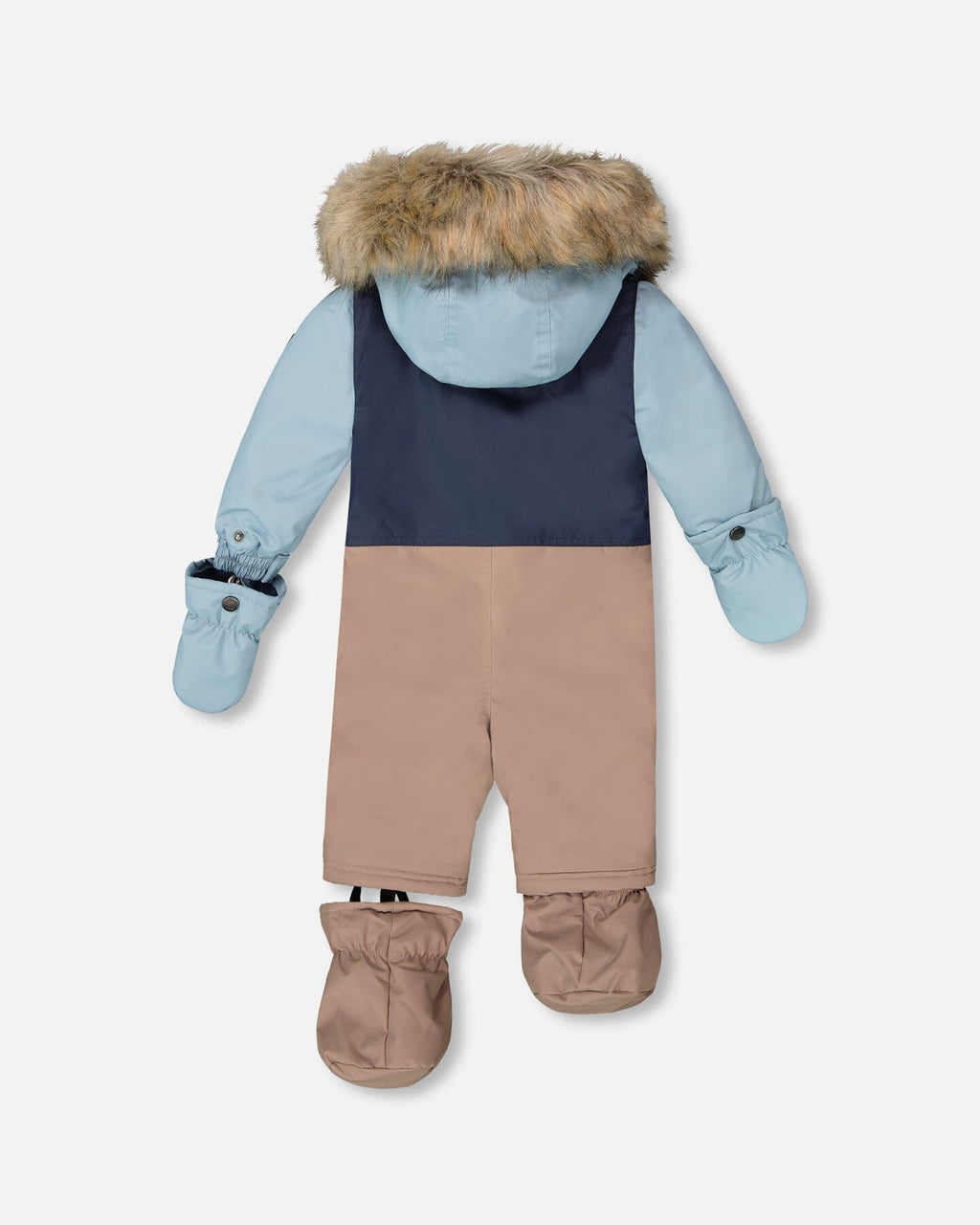 One-Piece Baby Play Snowsuit Designed For Car Seat Taupe