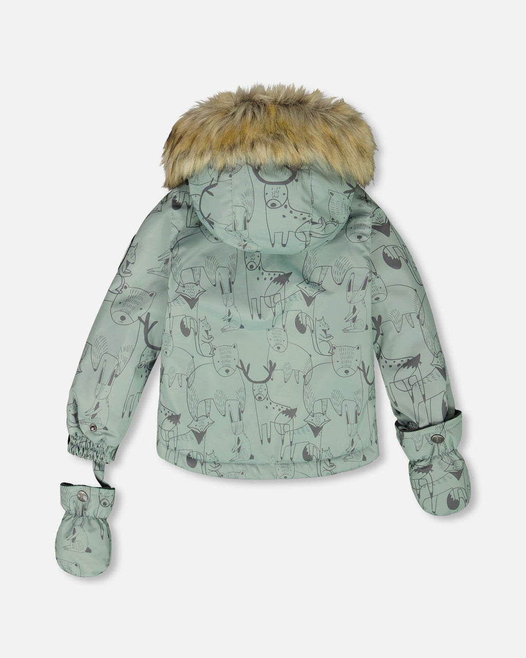 Two-Piece Baby Play Snowsuit With Printed Jacket Sage Green
