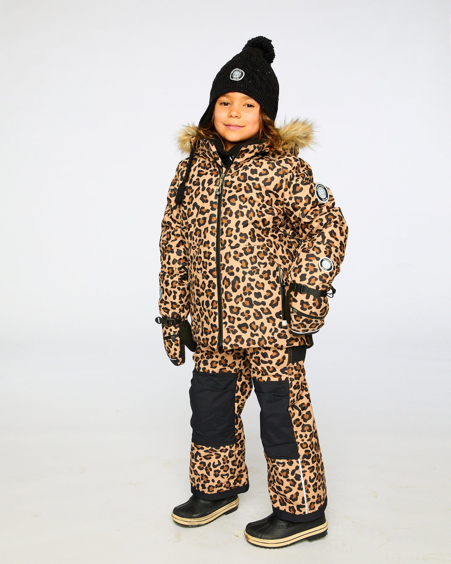 Two-Piece Play Snowsuit Beige Leopard