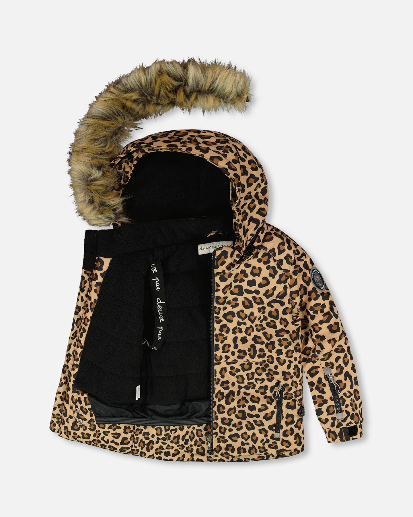Two-Piece Play Snowsuit With Animal Print Jacket Black
