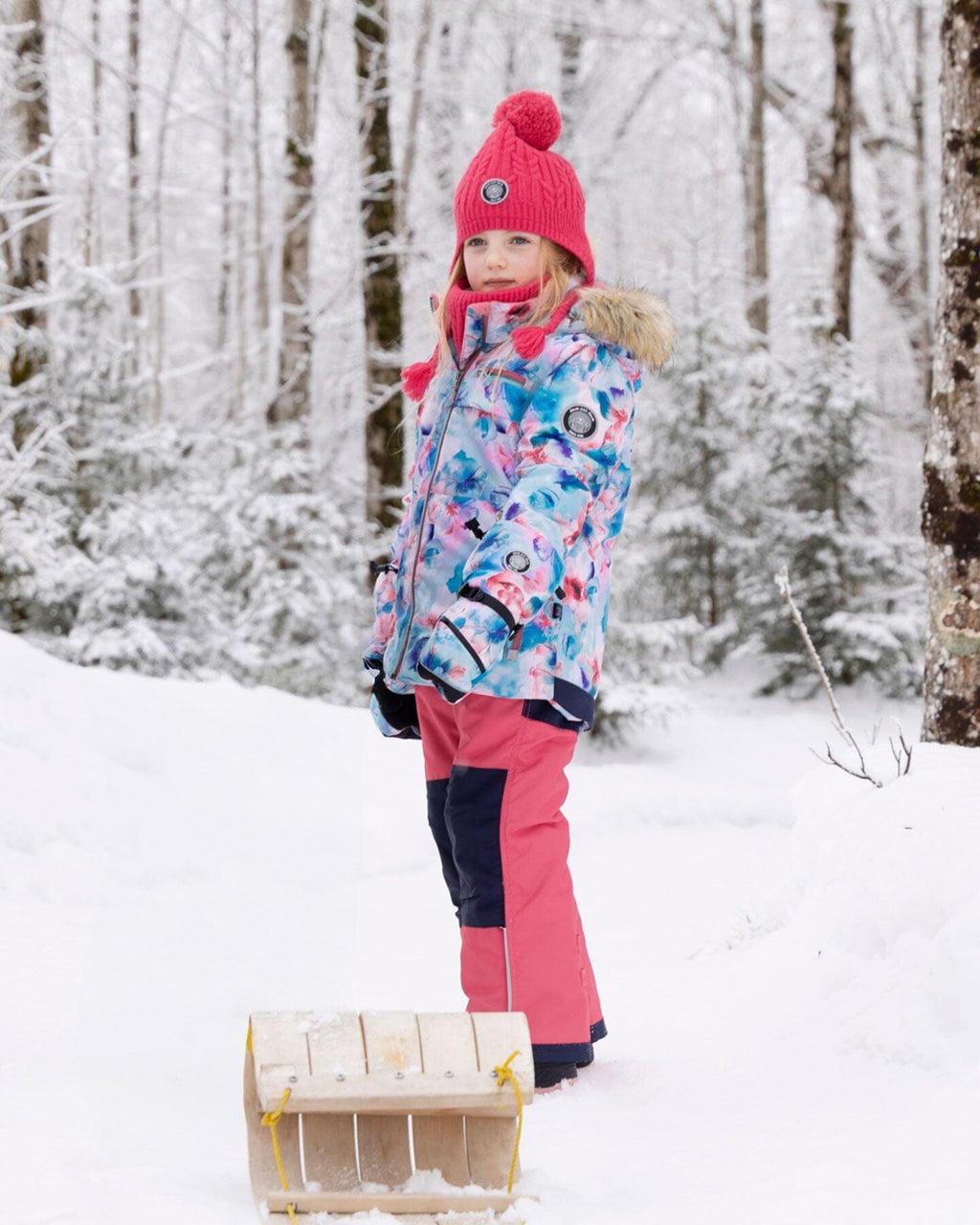 Two-Piece Play Snowsuit With Printed Jacket Flash Coral
