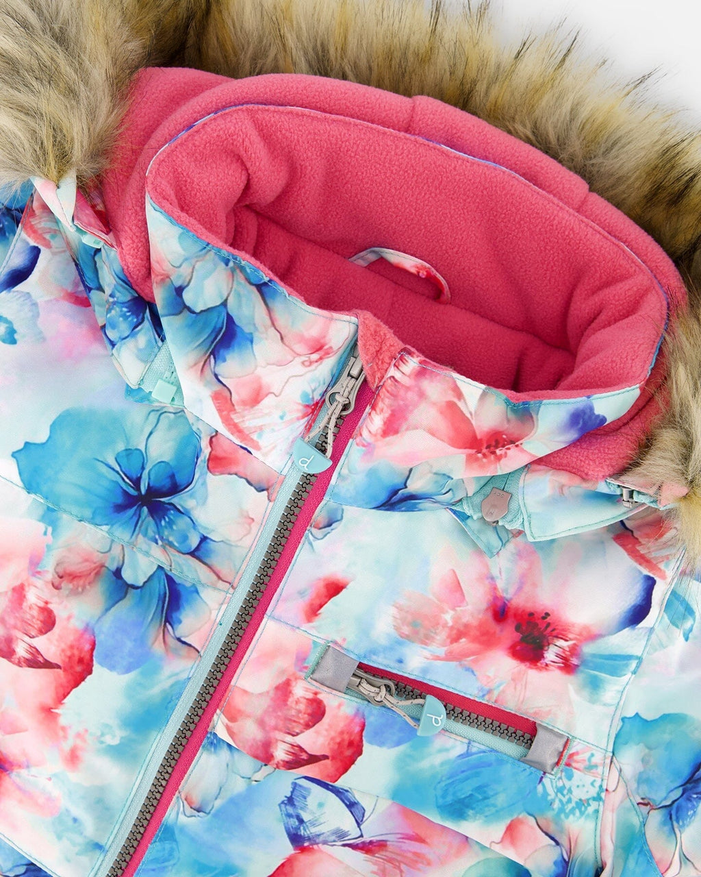 Two-Piece Play Snowsuit With Printed Jacket Flash Coral
