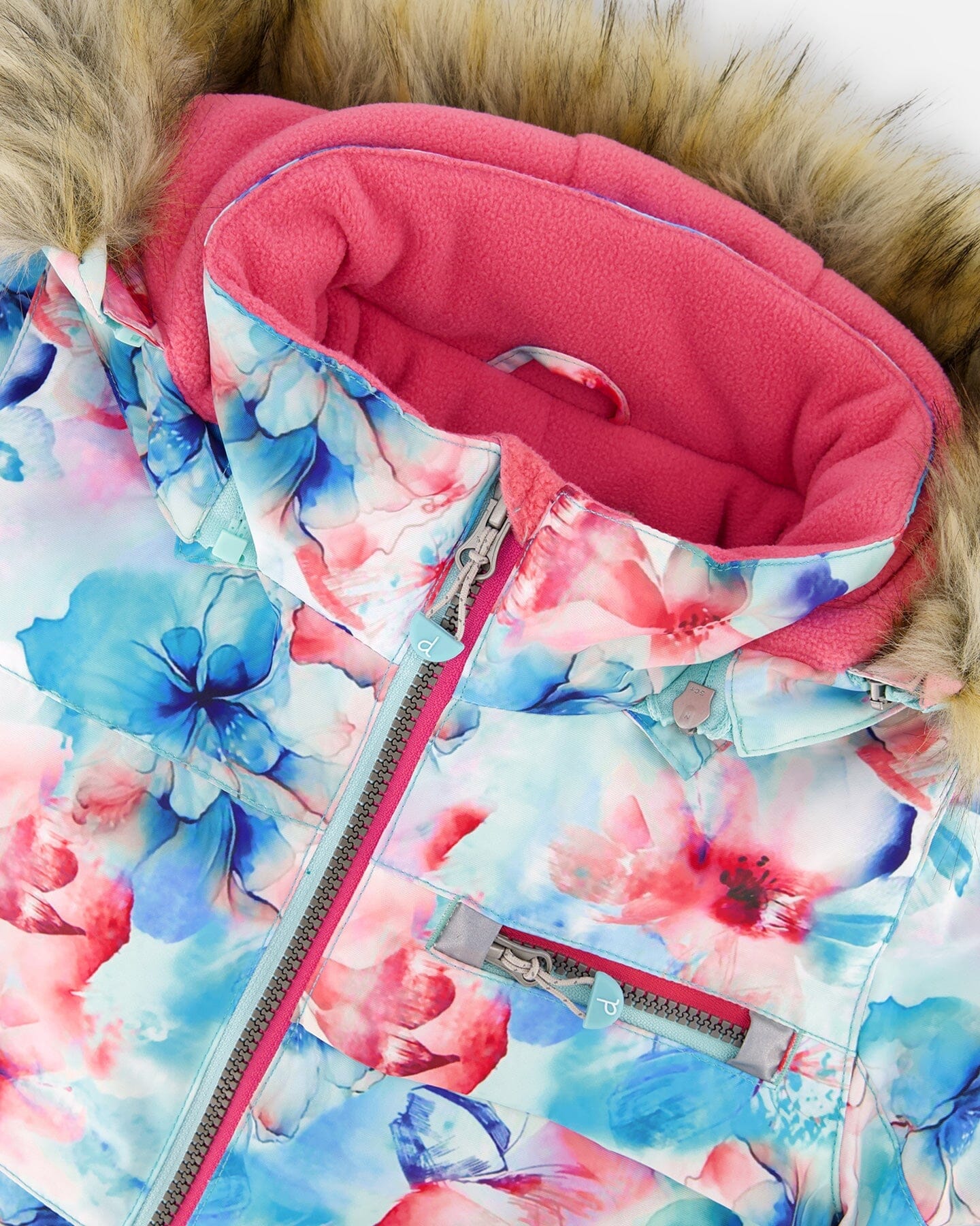 Two-Piece Play Snowsuit With Printed Jacket Flash Coral