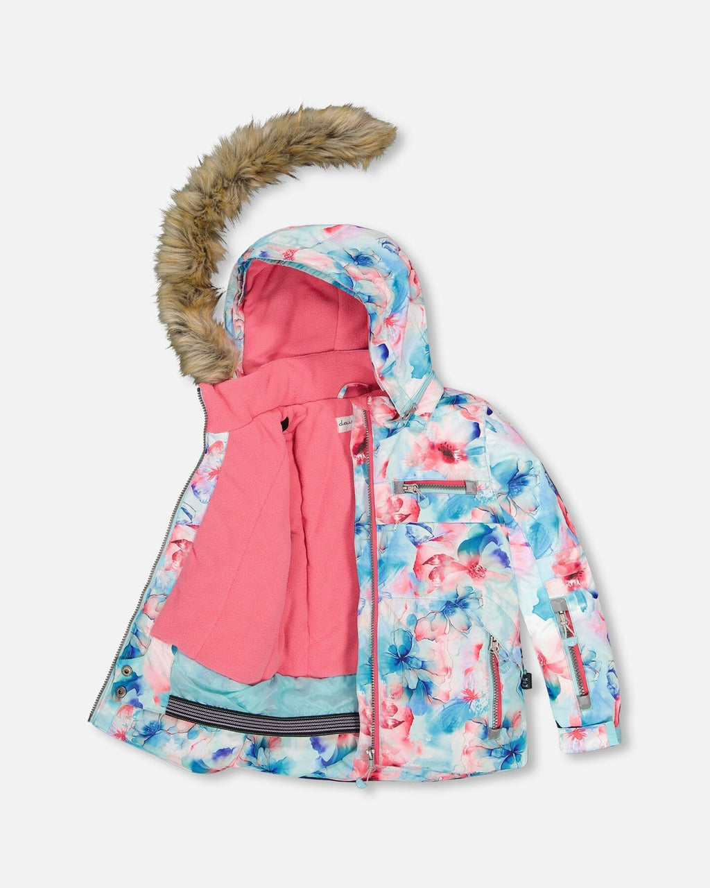Two-Piece Play Snowsuit With Printed Jacket Flash Coral