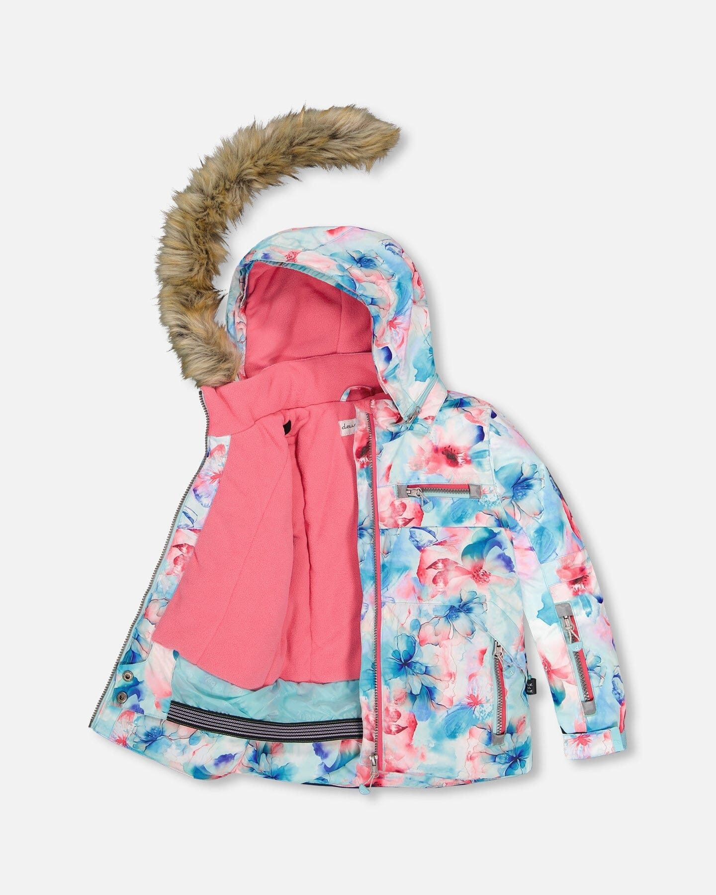 Two-Piece Play Snowsuit With Printed Jacket Flash Coral