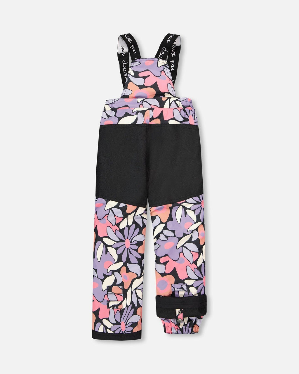 Two-Piece Play Snowsuit Black Retro Flower Print