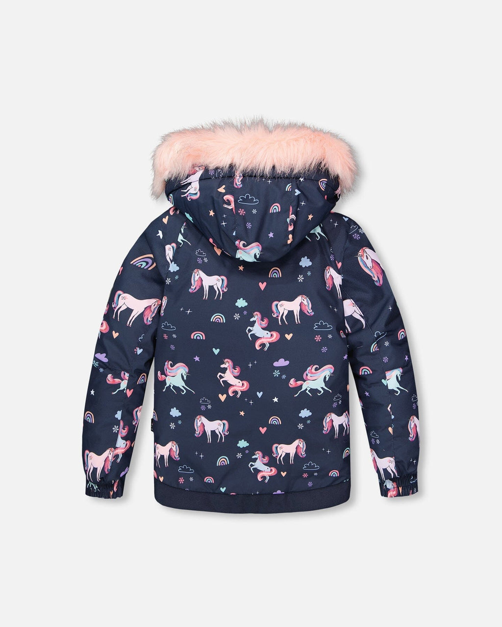 Two-Piece Play Snowsuit Navy Unicorn Print
