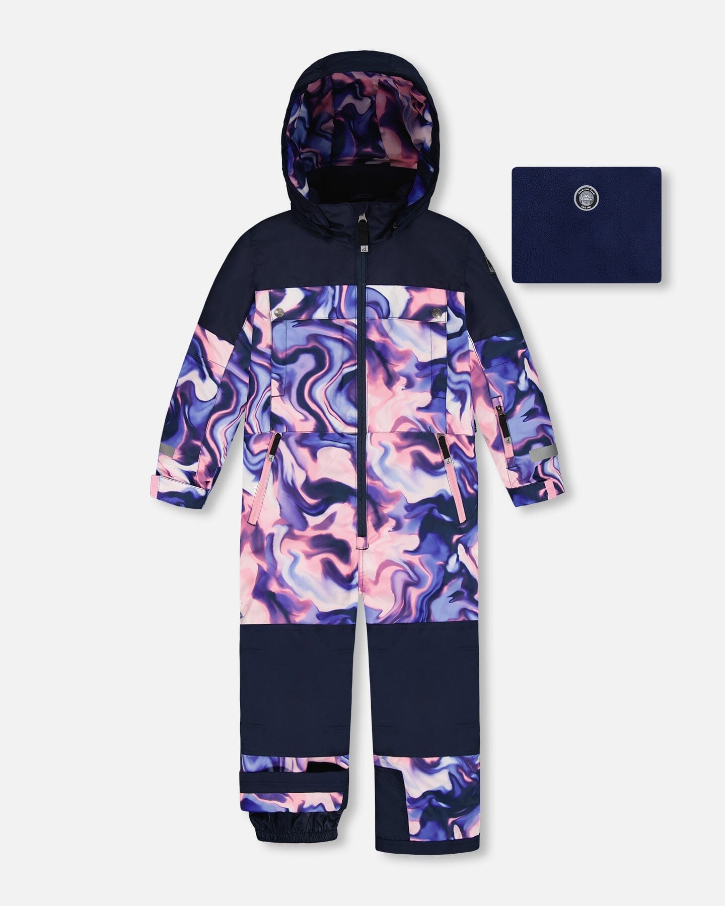 One-Piece Teknik Snowsuit Pink And Blue Marble