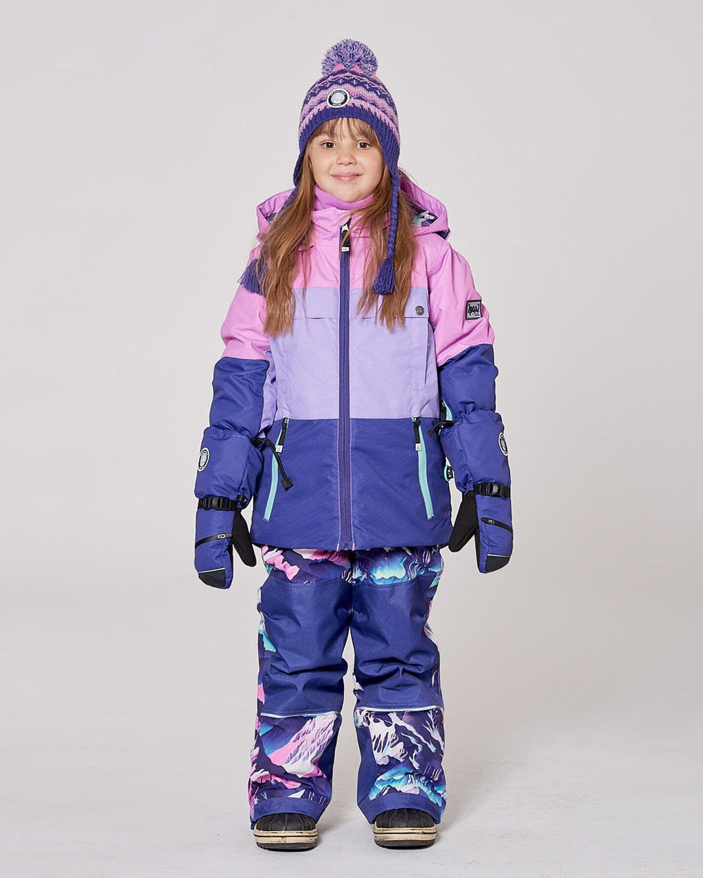 Two-Piece Teknik Snowsuit Purple Mountain Print