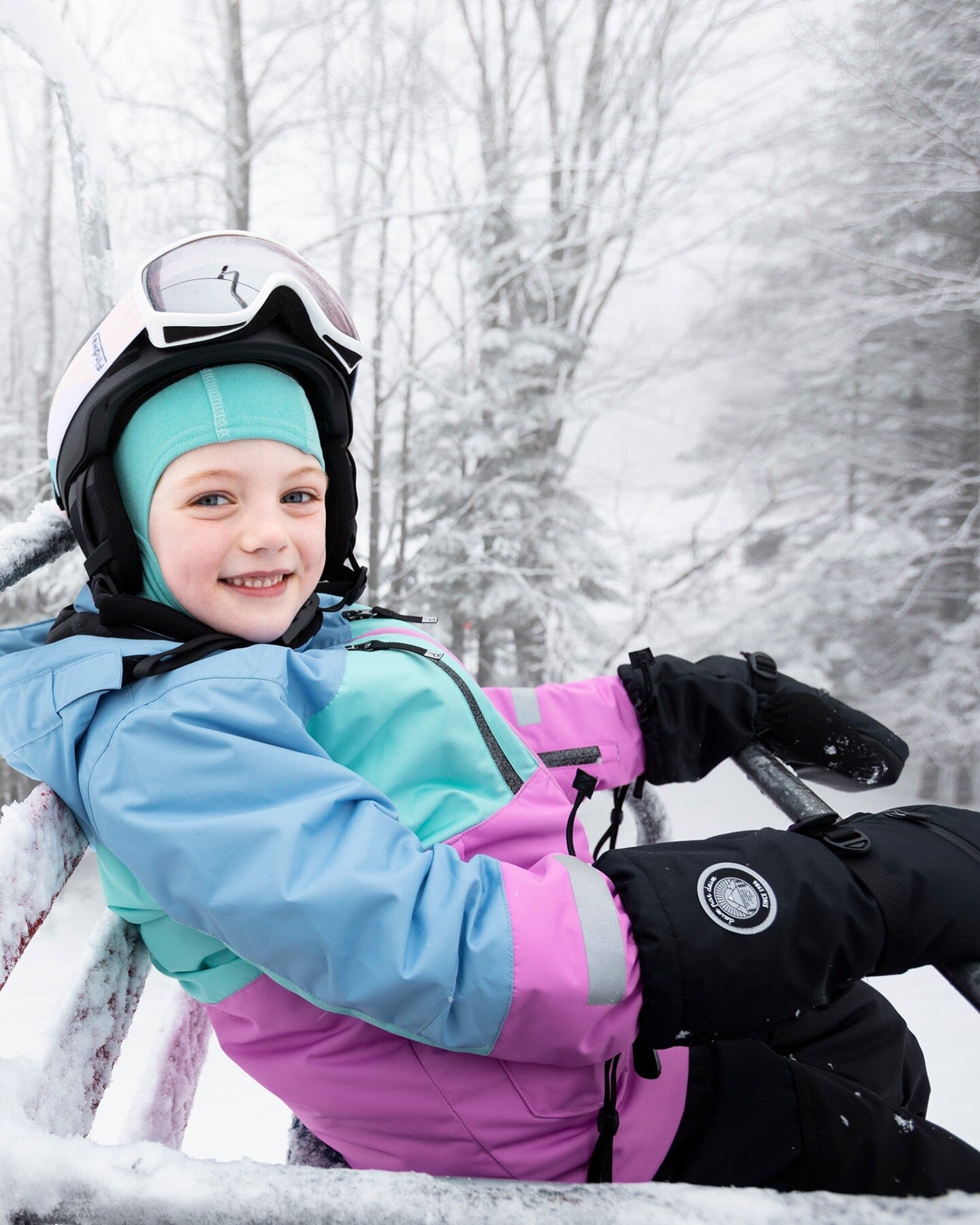 Two-Piece Teknik Snowsuit With Colorblocked Jacket And Solid Pant Black
