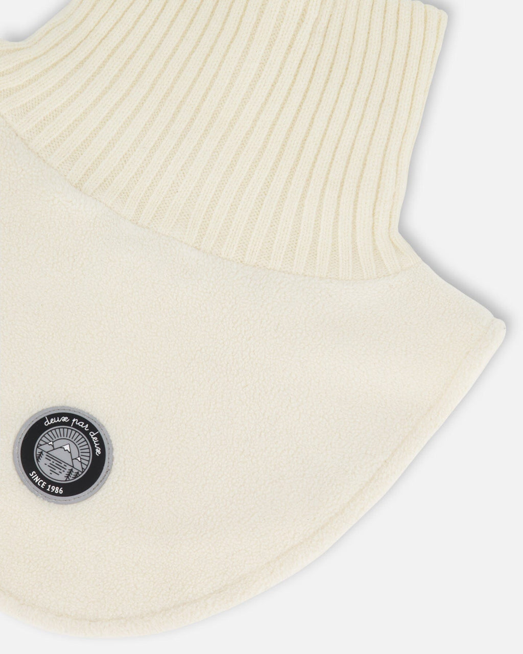 Polar Fleece And Knit Neckwarmer Off-White