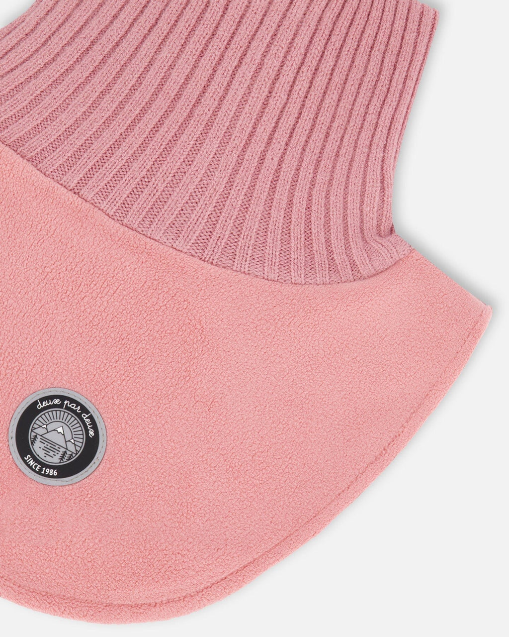 Polar Fleece And Knit Neckwarmer Dusty Pink
