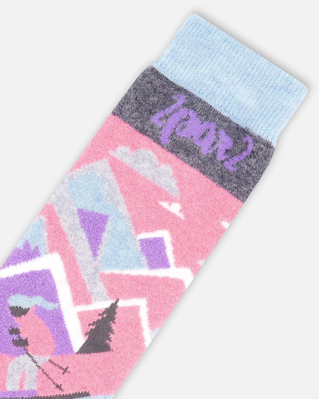 Winter Ski Socks With Merino Wool Pink