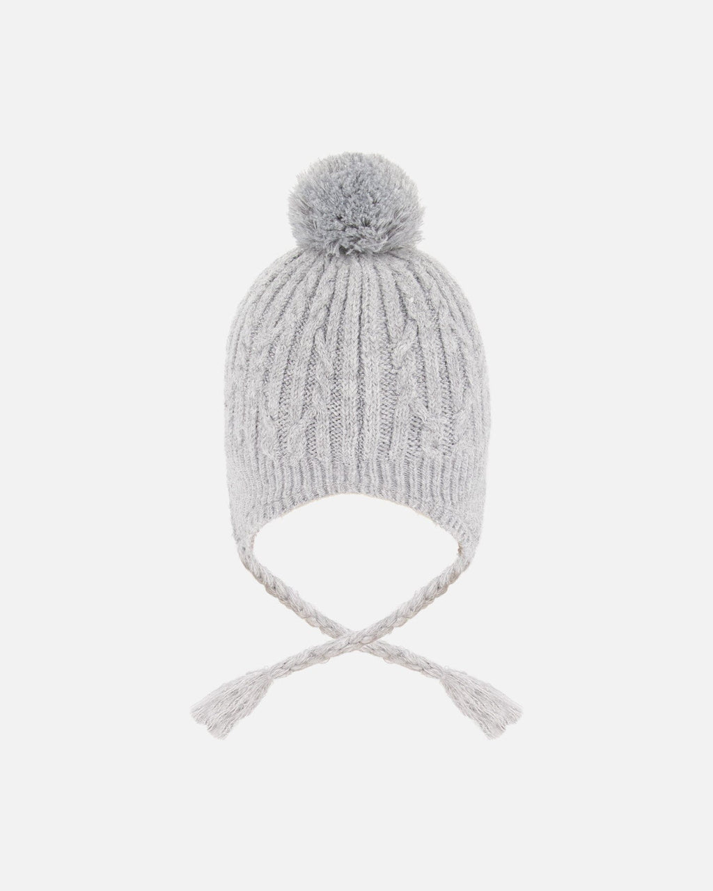 Lined Winter Hat With Pompom Heather Gray