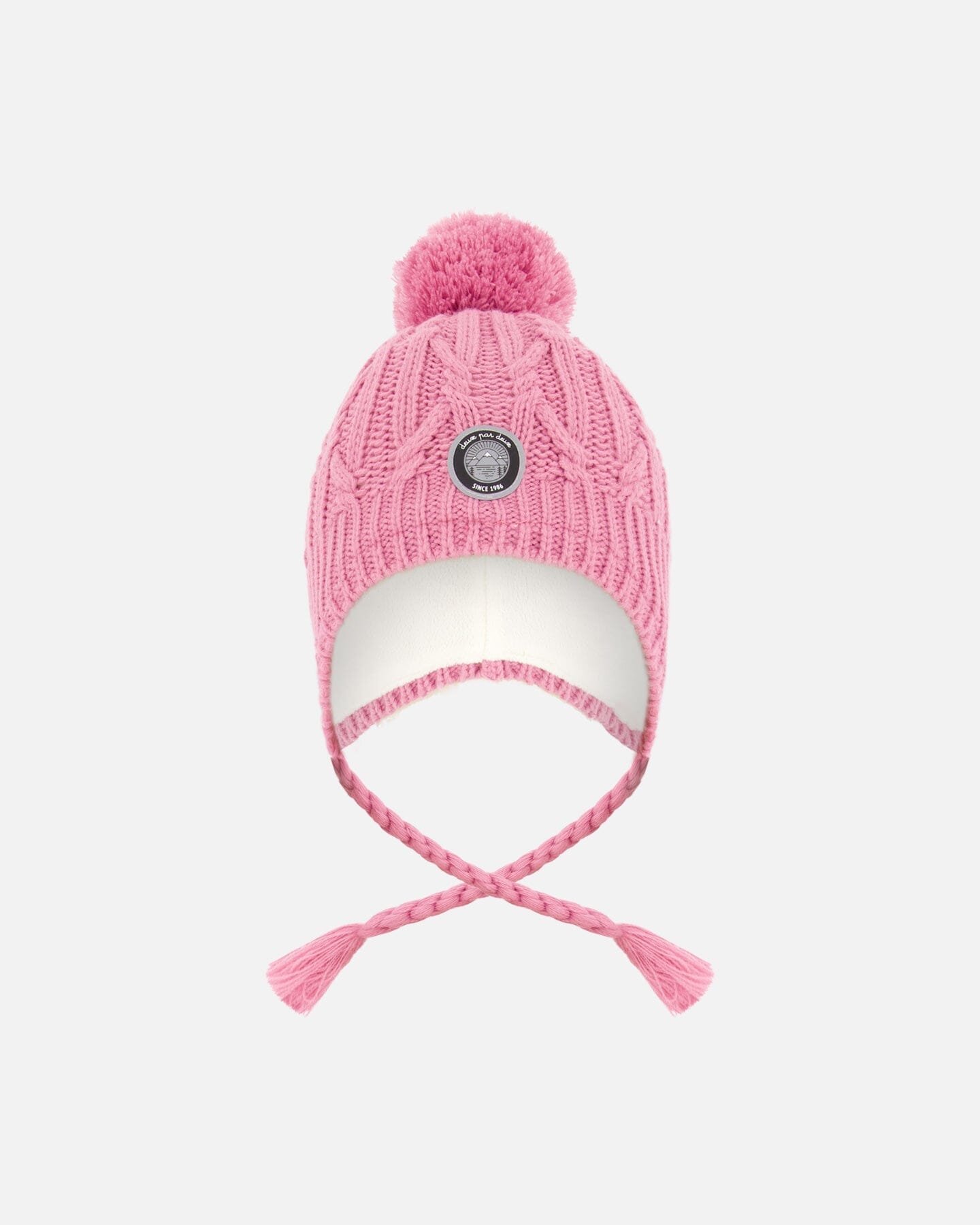 Lined Winter Hat With Pompom Purple