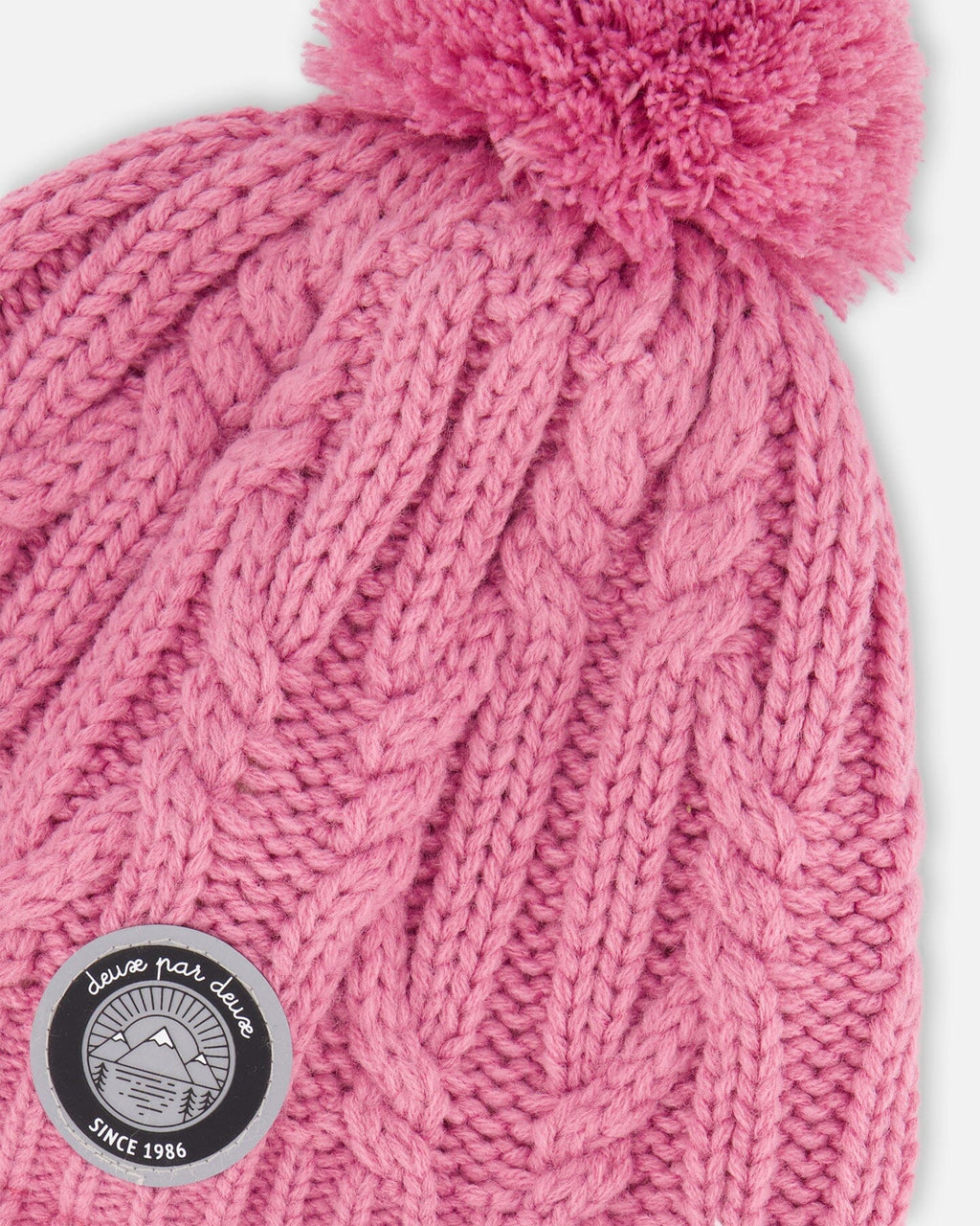 Lined Winter Hat With Pompom Purple