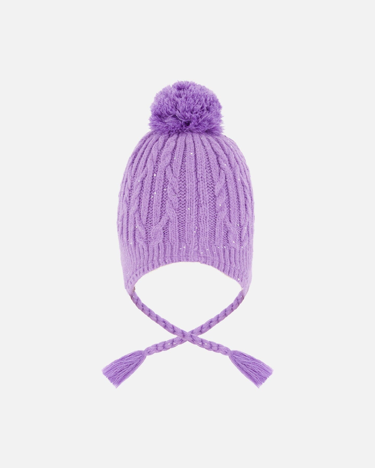 Lined Winter Hat With Pompom Lavender