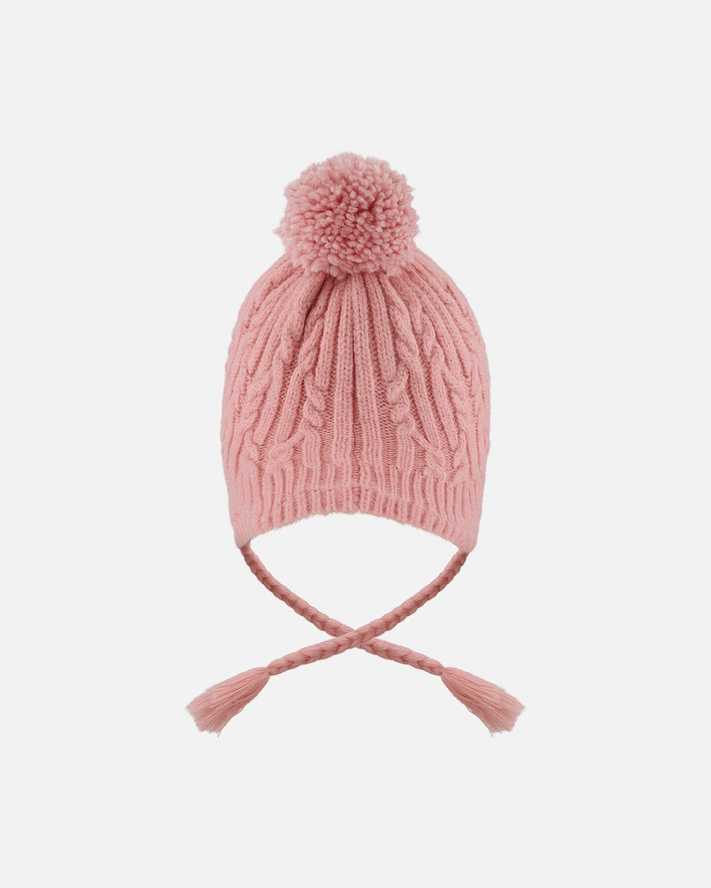 Lined Winter Hat With Pompom Dusty Pink