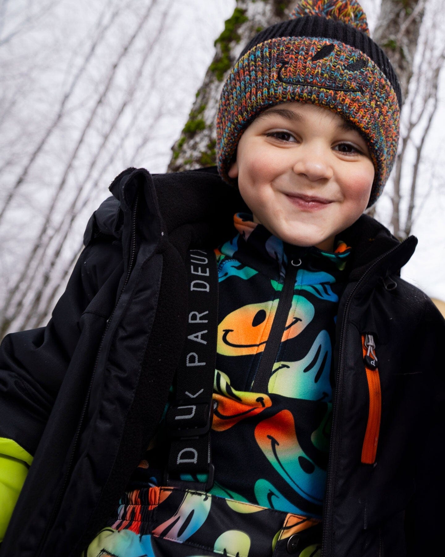 Two-Piece Thermal Underwear Set Smiley Face Boy