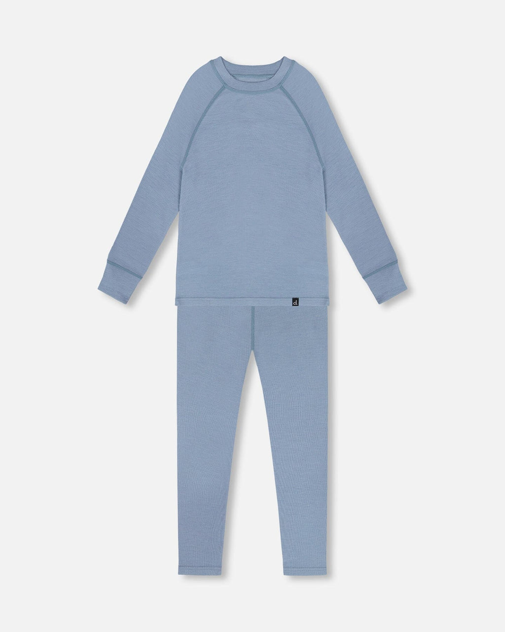 Merino Wool Base Layer Set Blue Gray