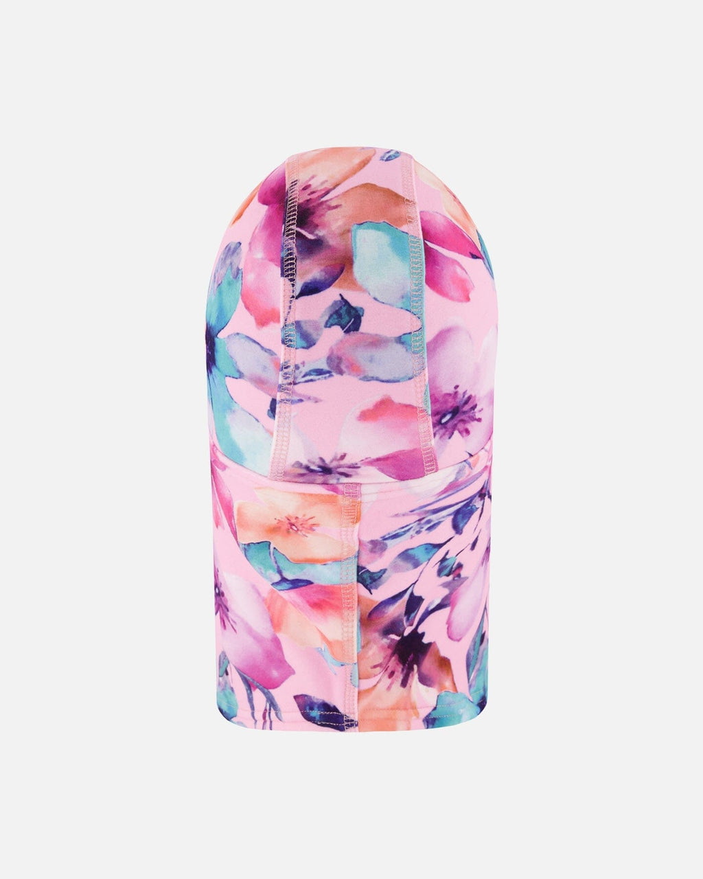 Brushed Jersey Balaclava Pink Watercolor Flower Print
