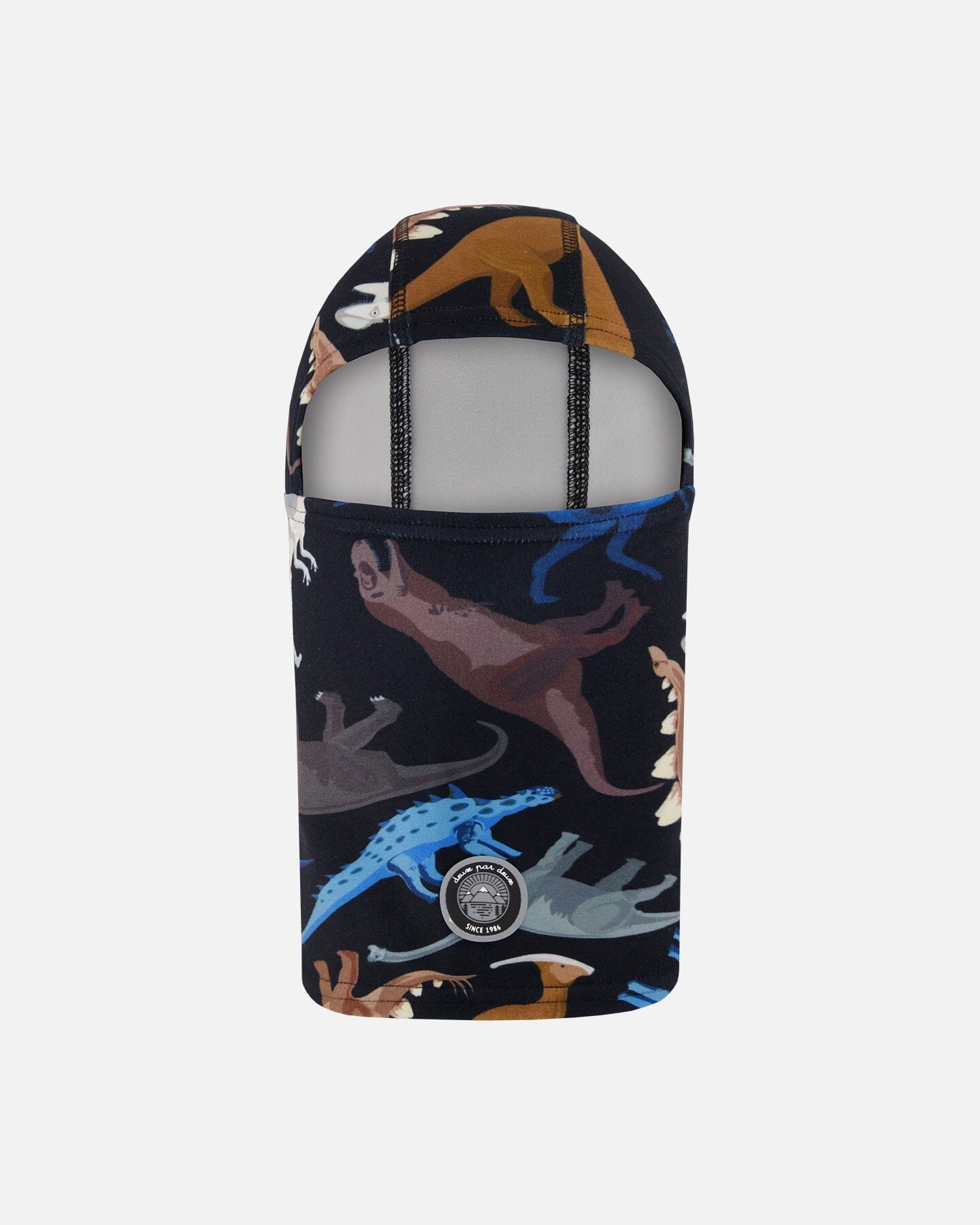 Brushed Jersey Balaclava Black Dinosaur Print
