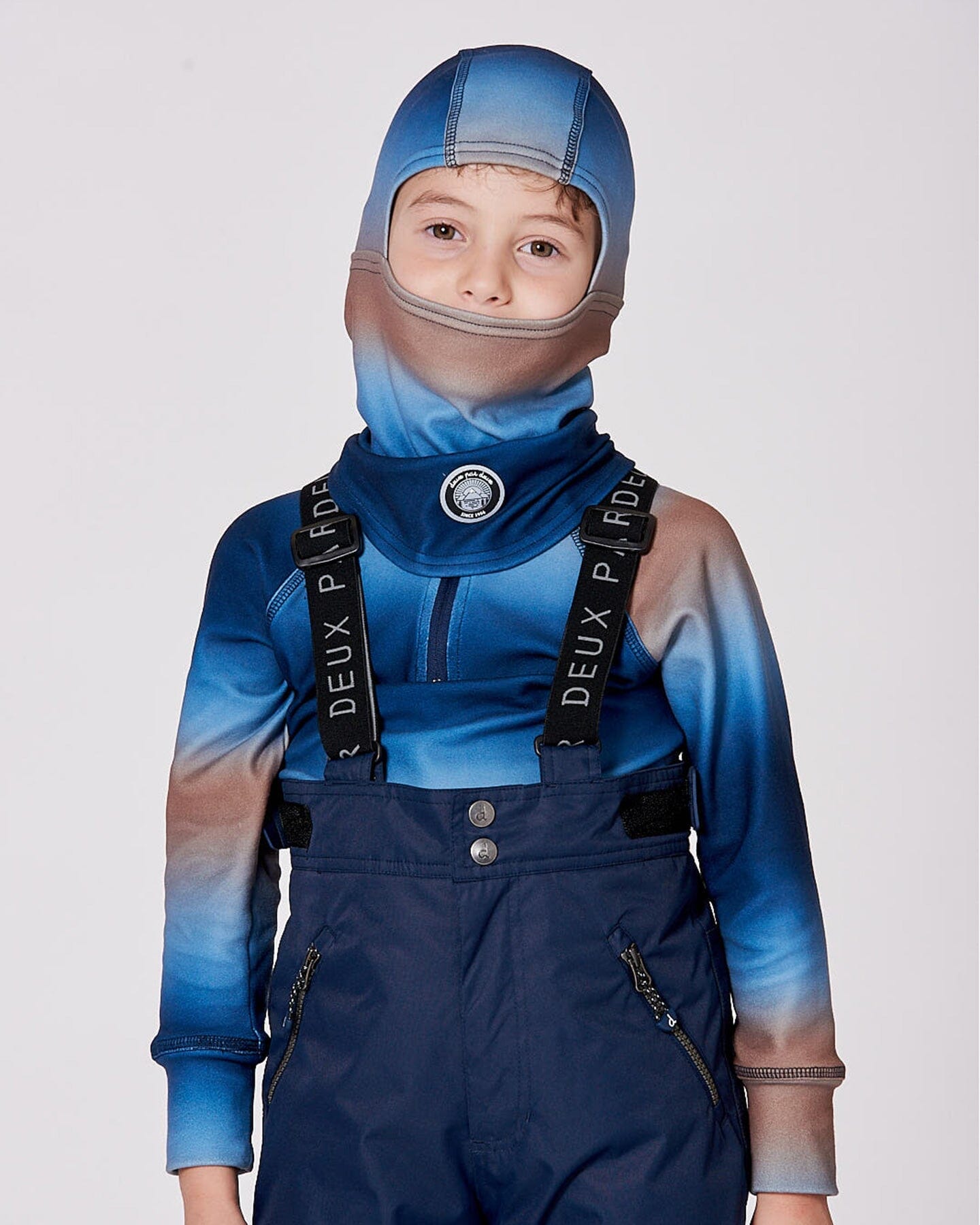 Brushed Jersey Balaclava Blue And Beige Gradient