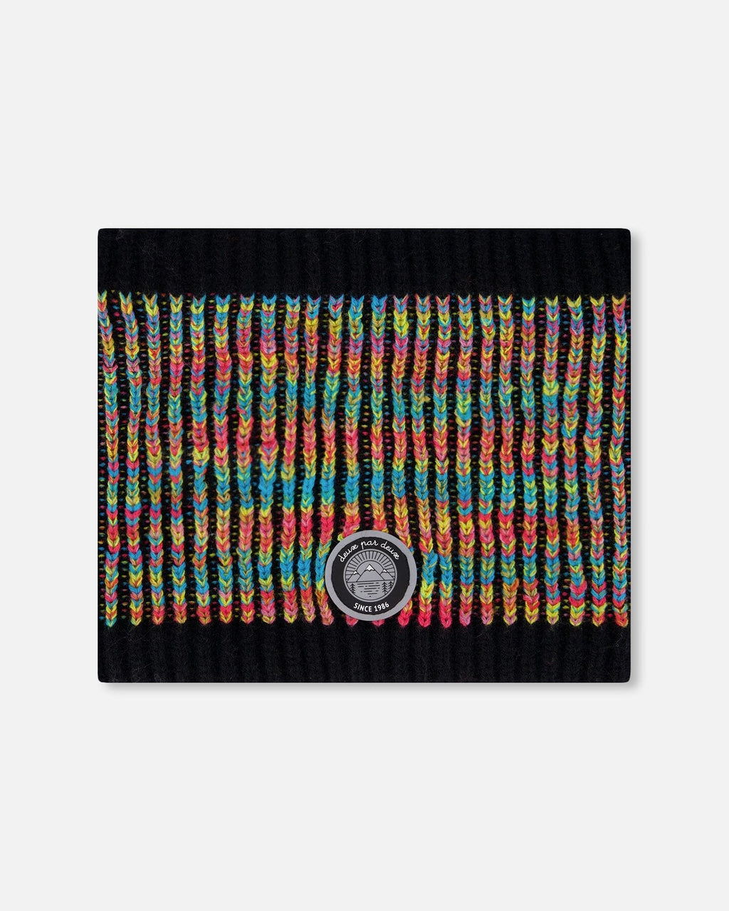 Lined Knit Neckwarmer Black And Multicolor