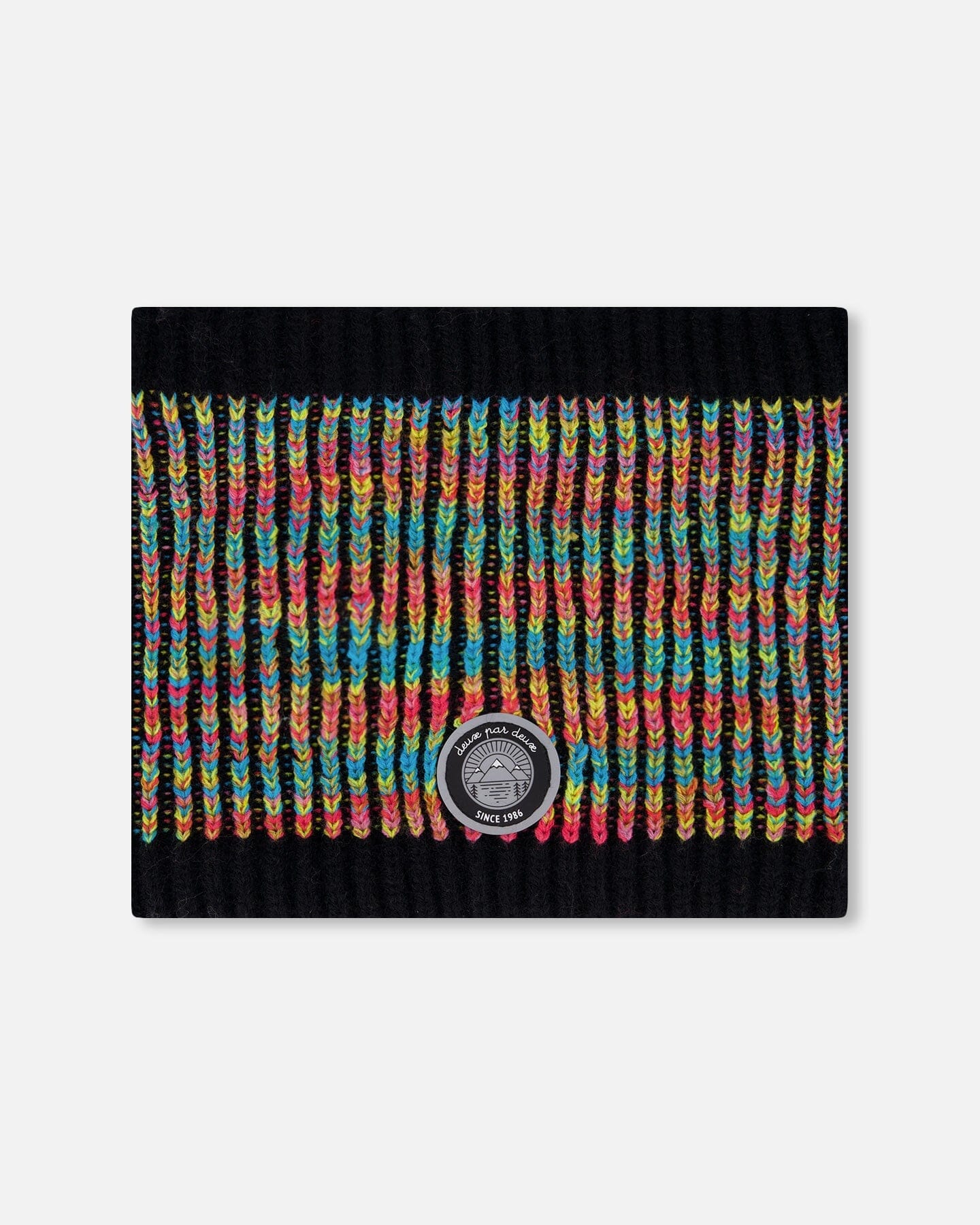 Lined Knit Neckwarmer Black And Multicolor