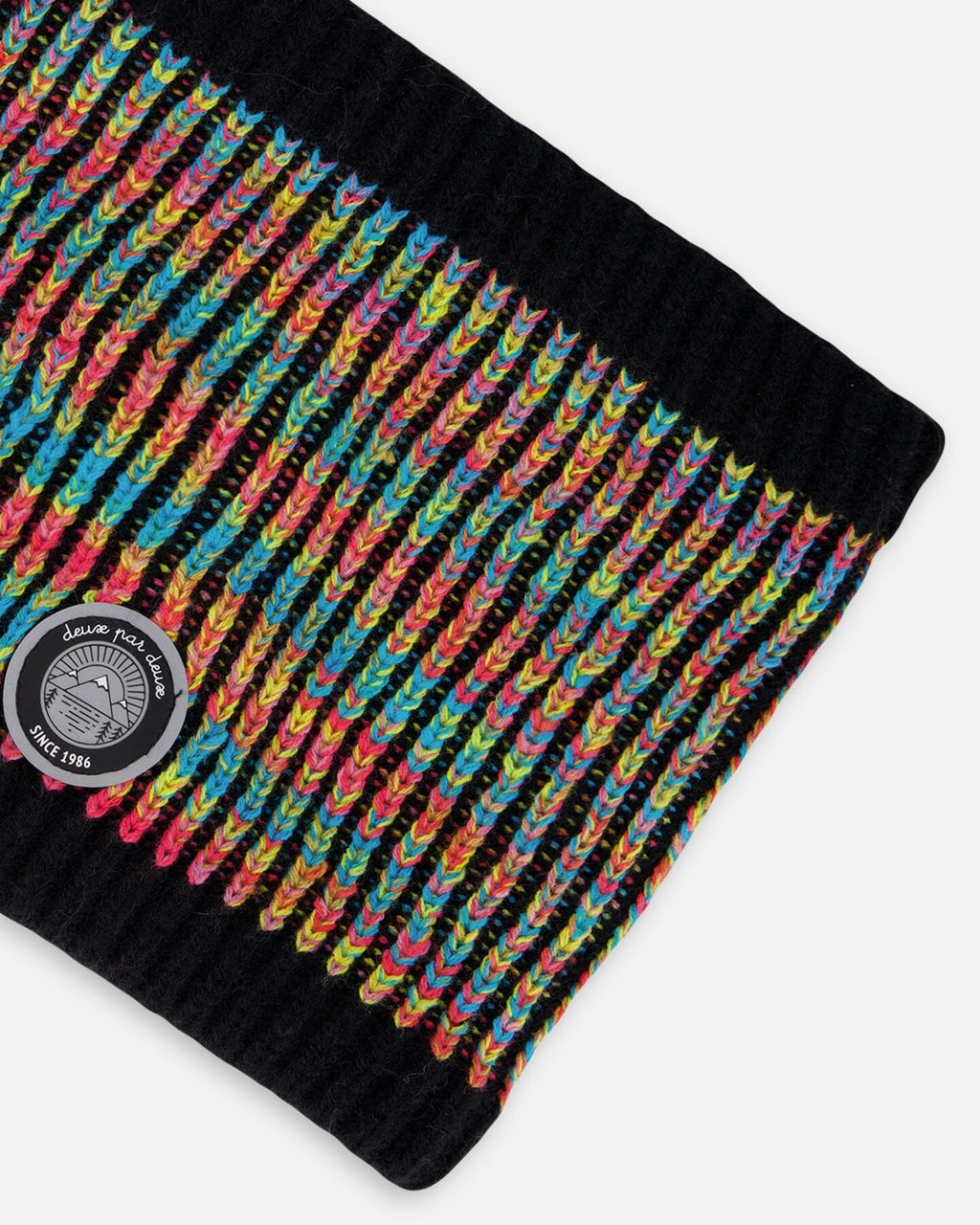 Lined Knit Neckwarmer Black And Multicolor