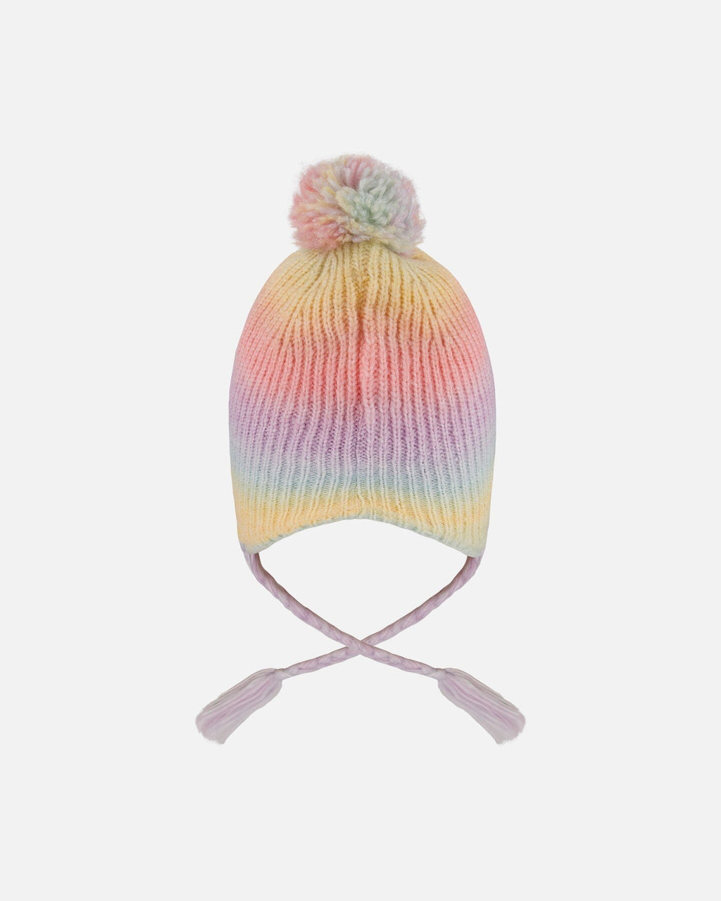 Lined Peruvian Knit Pompom Hat Multicolor