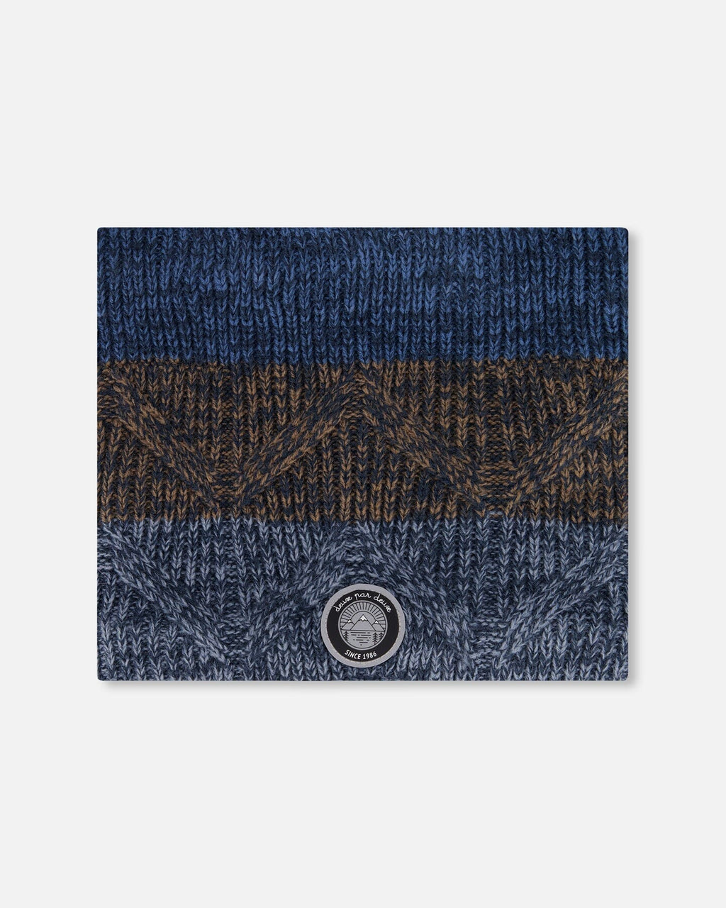 Lined Knit Neckwarmer Taupe And Navy