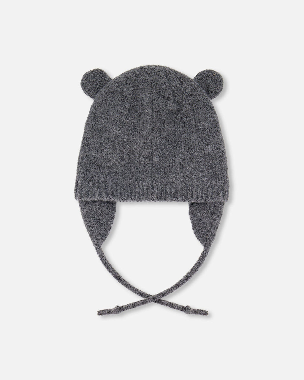 Lined Knit Hat With Ears Gray
