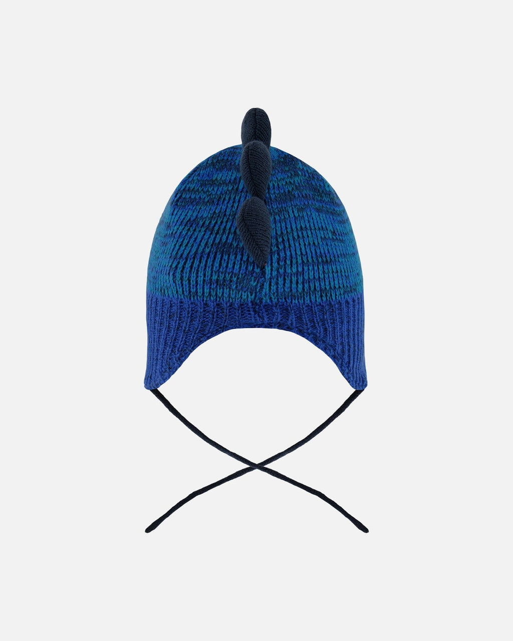 Lined Dino Peruvian Knit Winter Hat With Pompom Blue