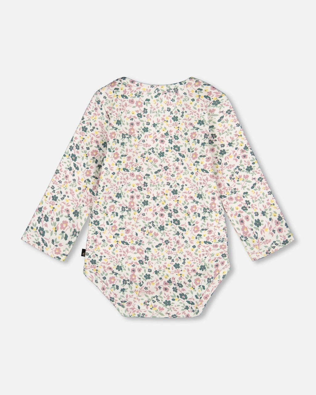 Organic Cotton Long Sleeve Romper Off-White Floral