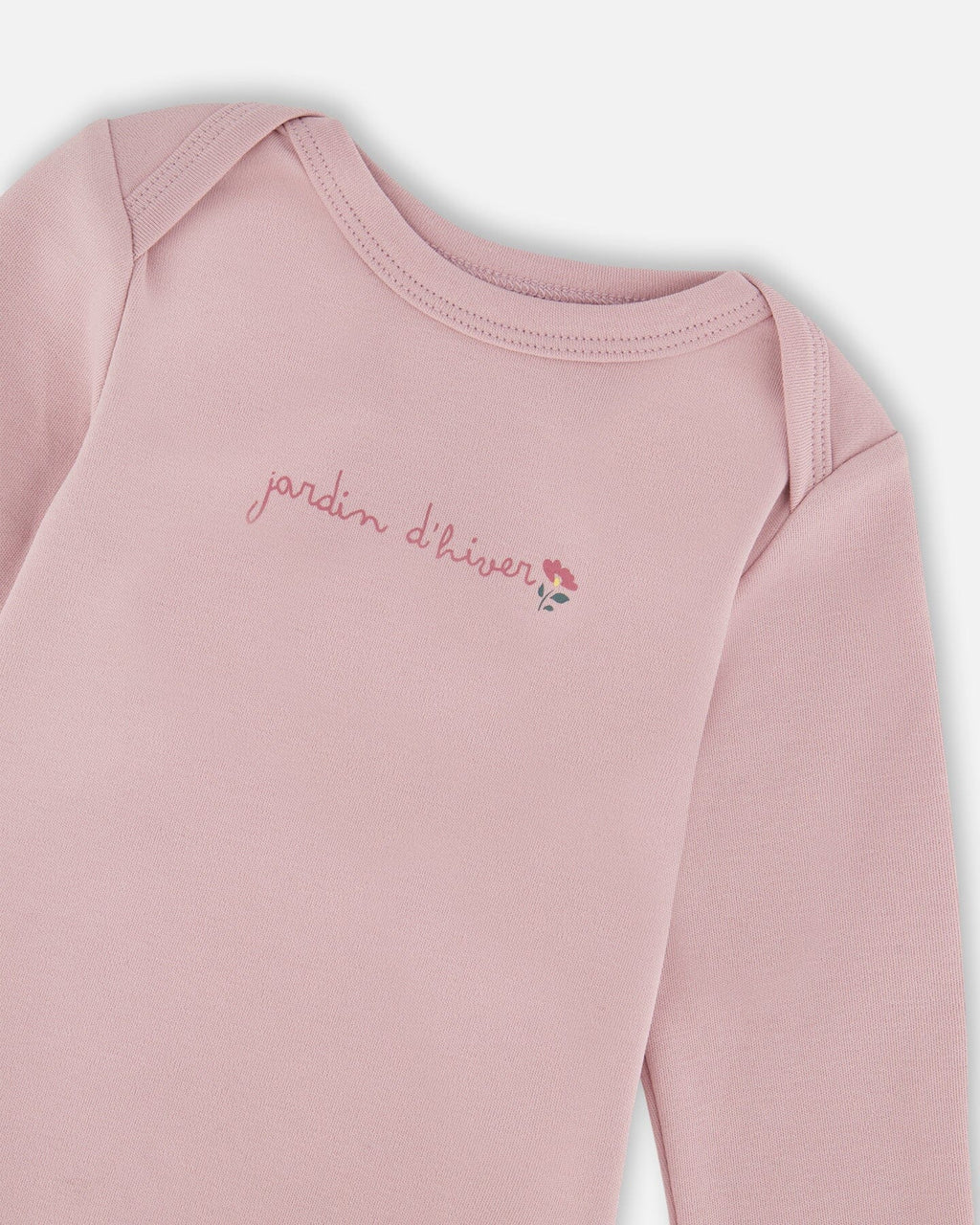 Organic Cotton Long Sleeve Romper Neutral Purple