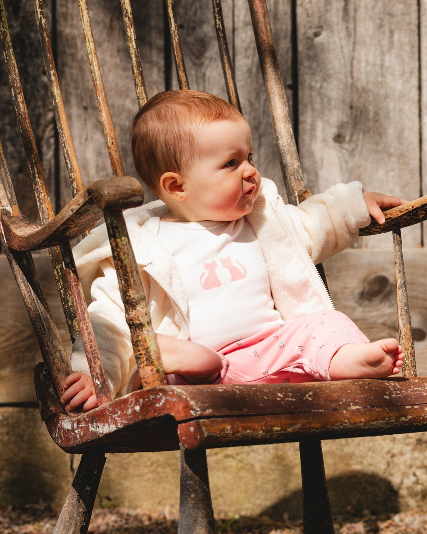 Plush Hooded Jacket Off White