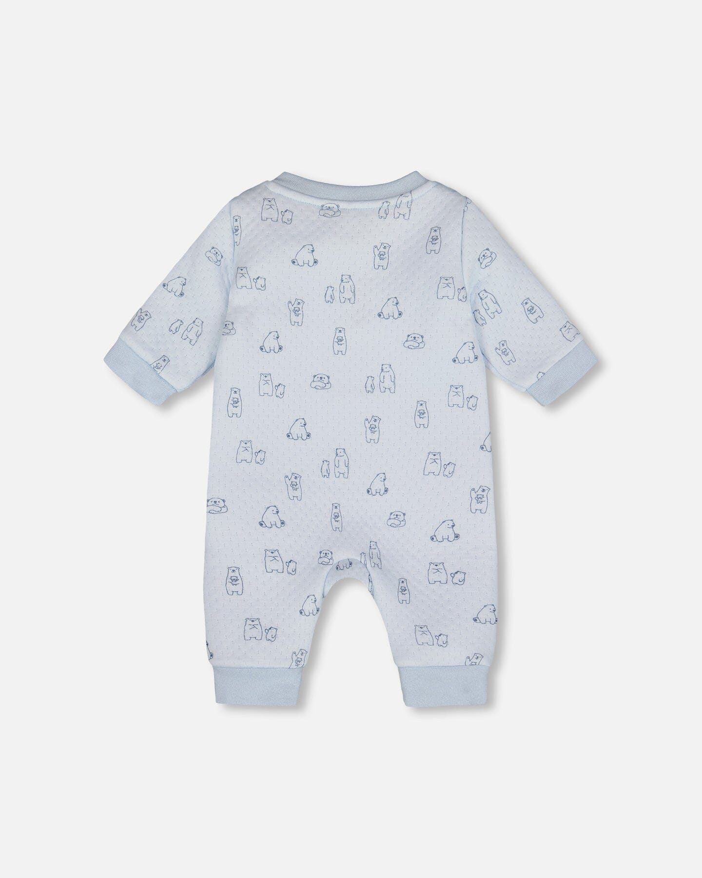 Organic Cotton One-Piece And Baby Romper Blue Bear Print