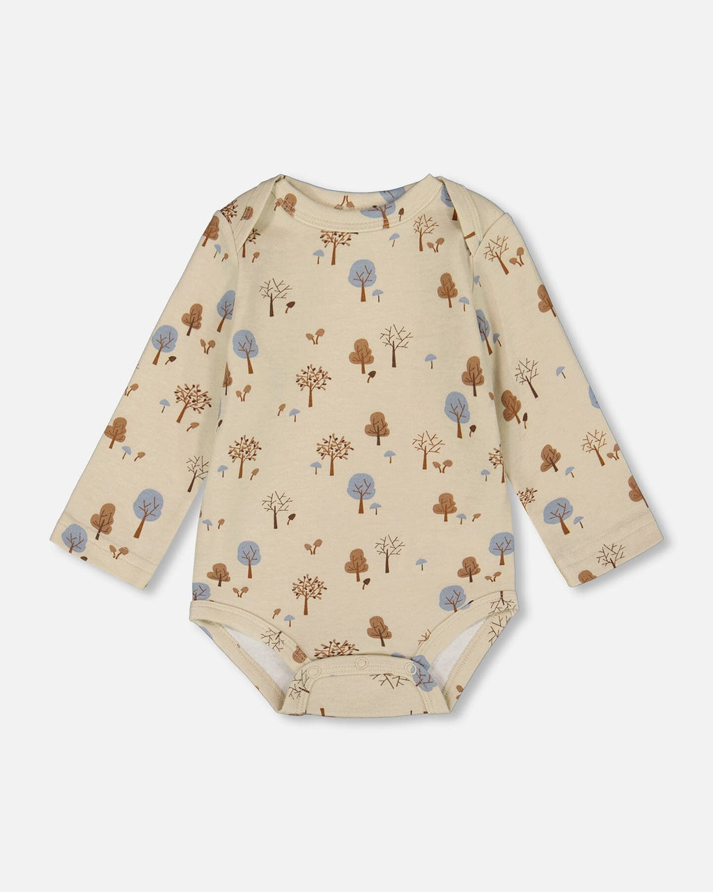 Organic Cotton Onesie Beige Tree Print