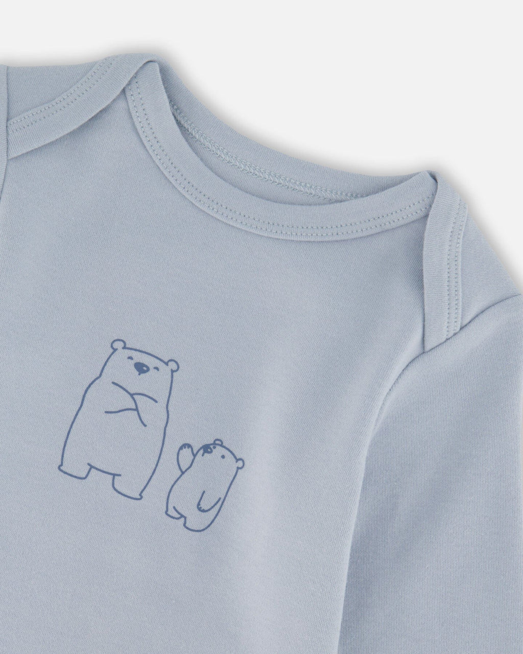 Organic Cotton Onesie And Overalls Set Blue Leaf Print