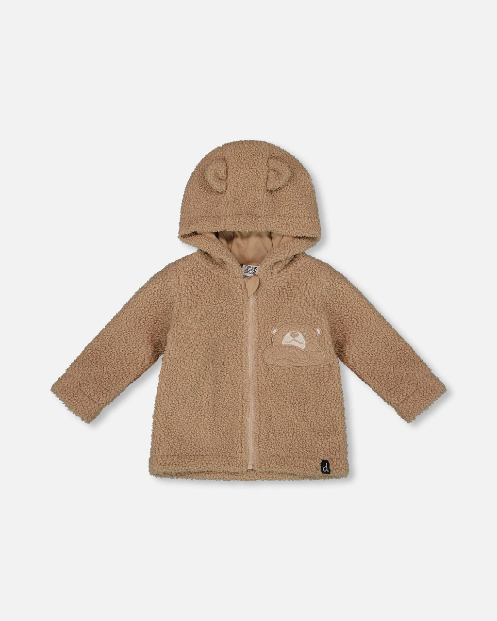 Sherpa Bear Hooded Zip Jacket Brown