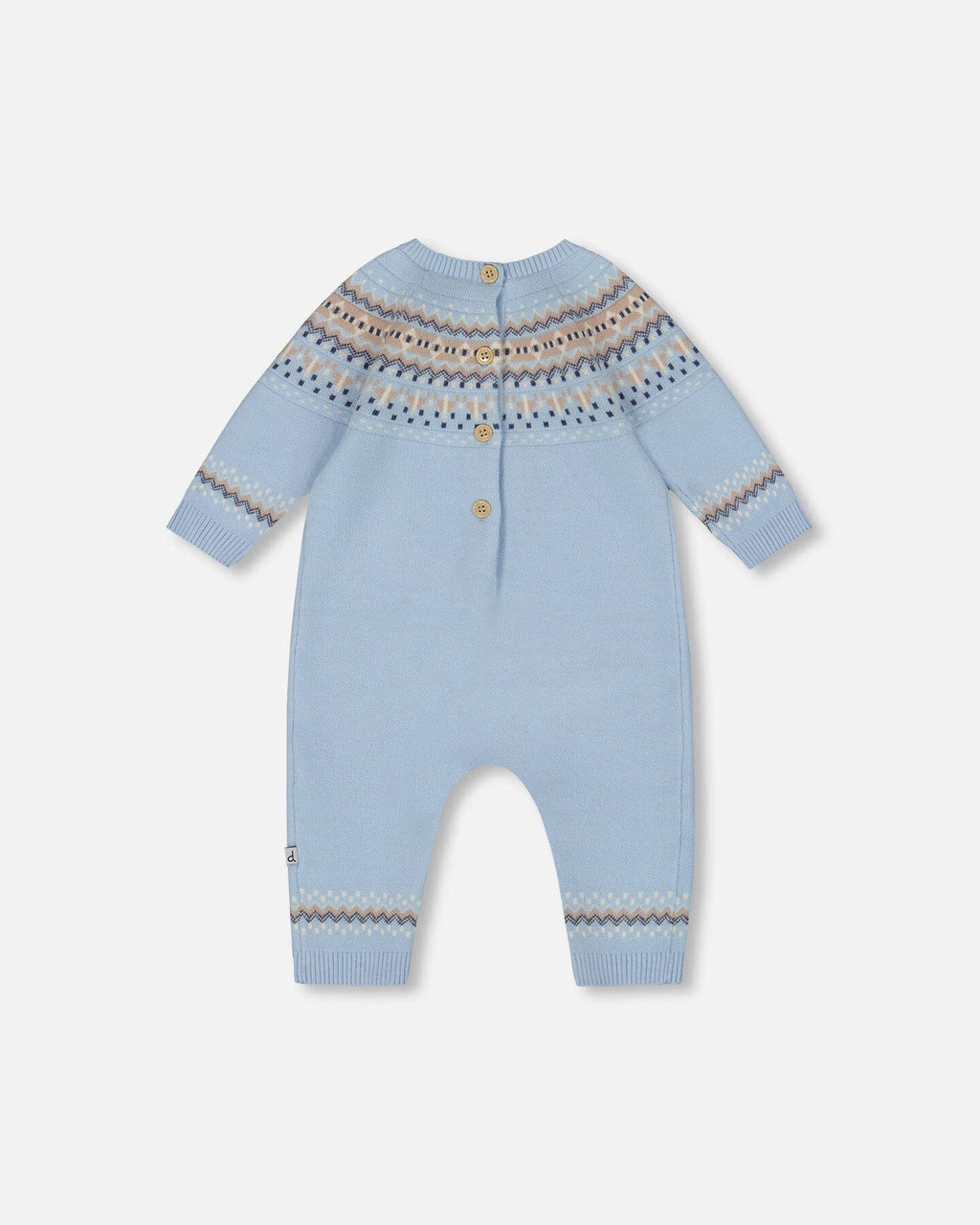 Knitted Jacquard Romper Light Blue