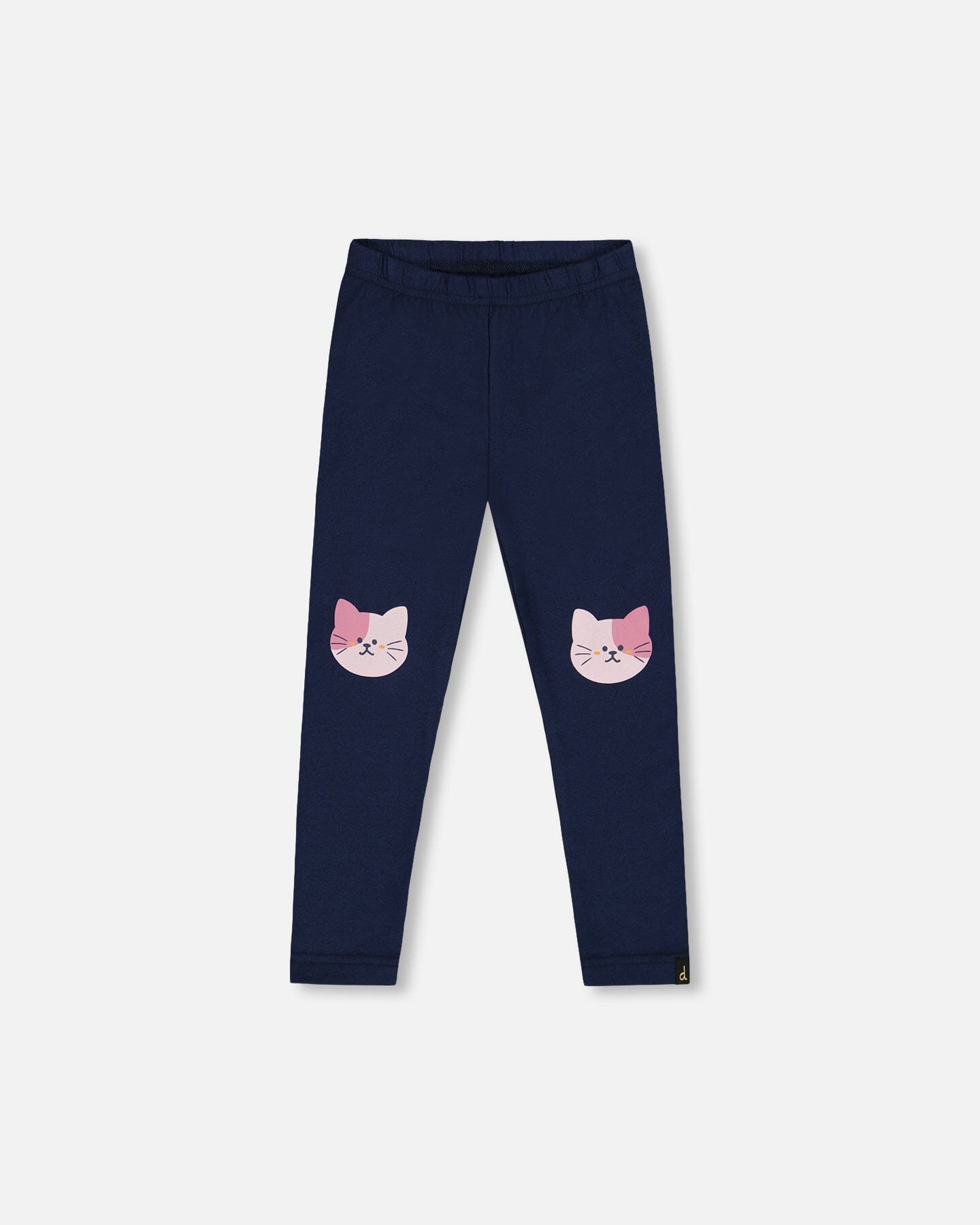 Organic Cotton Jersey Leggings Dark Blue With Cats