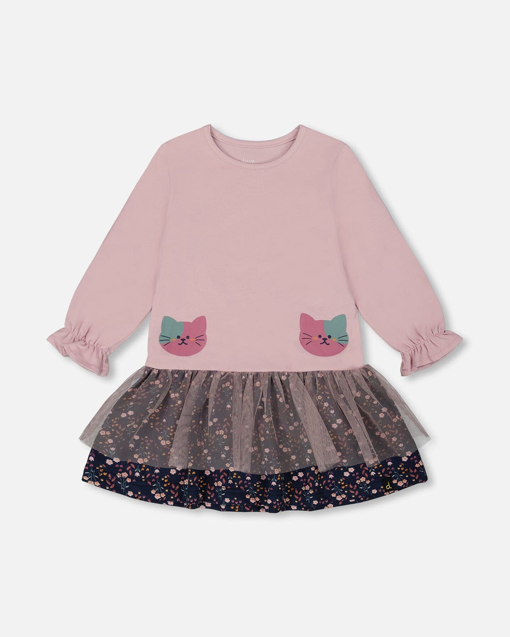 Bi-Material Dress Dusty Pink