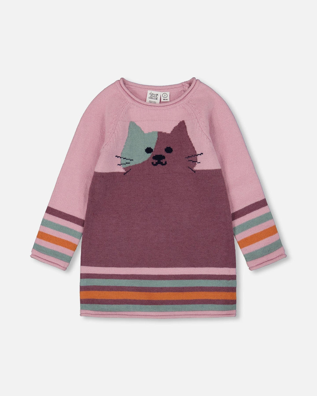 Knitted Dress Dusty Pink With Cat