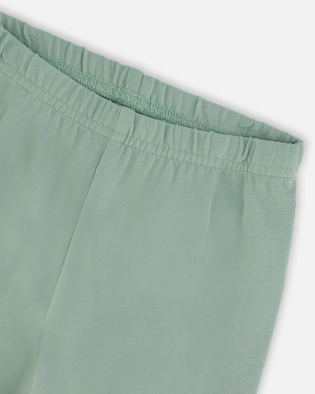 Organic Cotton Jersey Leggings Jade Green With Floral Detail